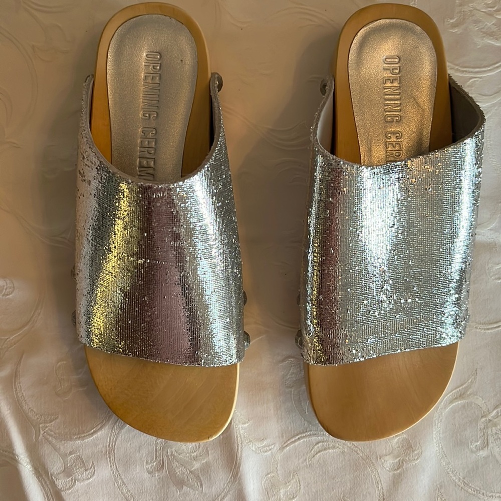 Fun Opening Ceremony clogs. Worn once.